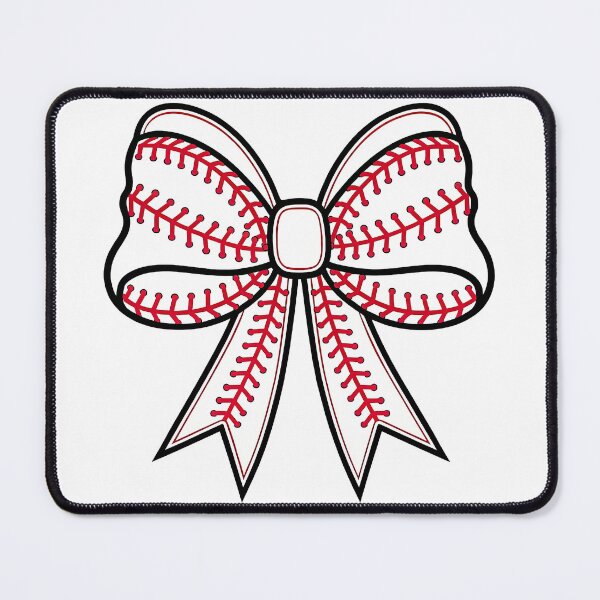 Item preview, Baseball Stitch Pattern Bow Illustration designed and sold by ArtfulWeave.