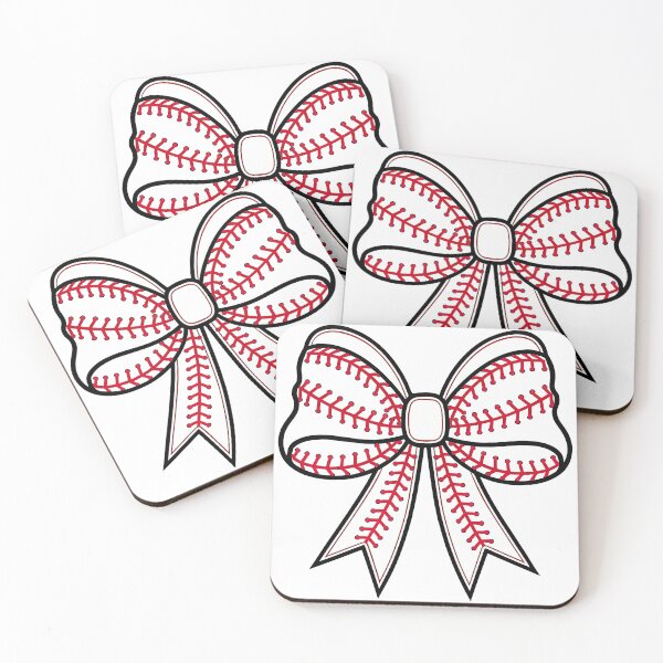Item preview, Baseball Stitch Pattern Bow Illustration designed and sold by ArtfulWeave.