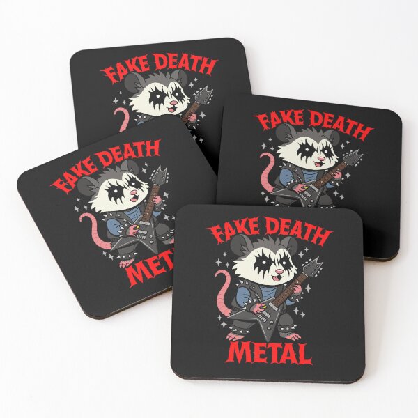Item preview, Fake Death Metal Funny Opossum Meme designed and sold by BoggsNicolasArt.