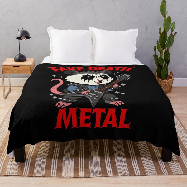 Item preview, Fake Death Metal Funny Opossum Meme designed and sold by BoggsNicolasArt.
