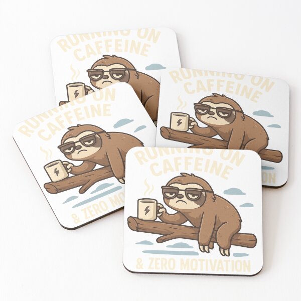 Item preview, Sloth Comic – "Running on Caffeine & Zero Motivation" designed and sold by ADROO.