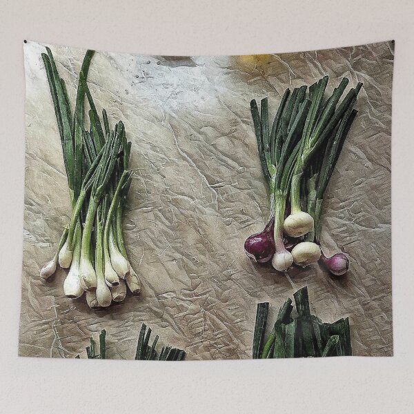 Item preview, Fresh Garden Bunches of Spring Onions – Rustic Artistic Print designed and sold by NatureChampion.