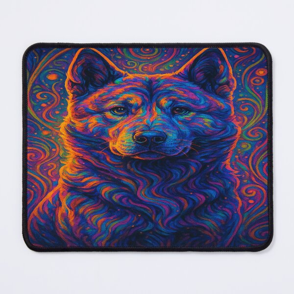 Item preview, "Psychedelic Akita – Watcher of the Fractal Veil" designed and sold by 7thRayVault.