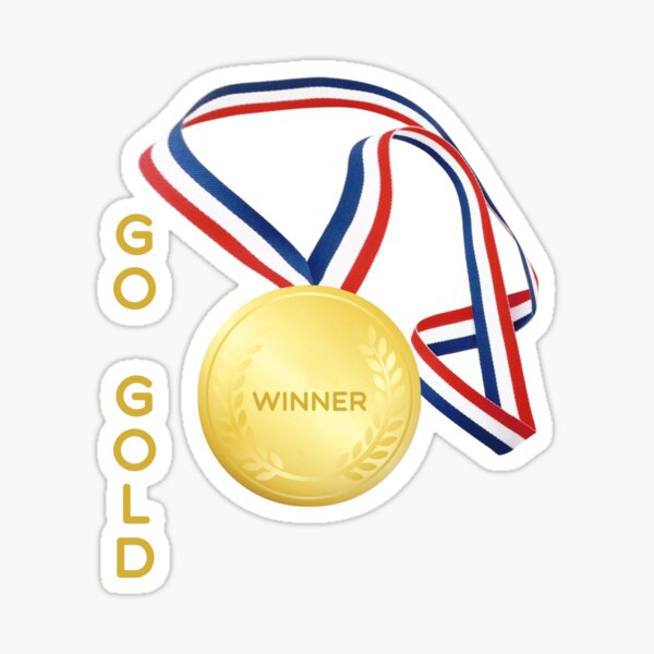 Go for the Gold Winner Medal Design Sticker