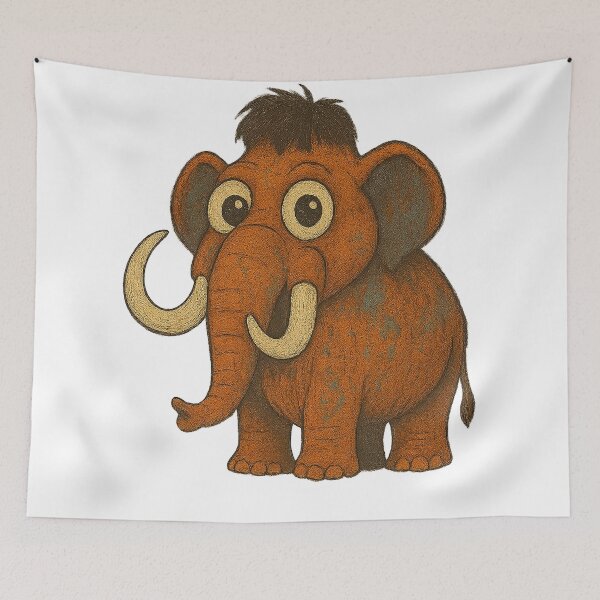 Item preview,  Big Eyed Mammoth – Cute Cartoon Elephant Illustration designed and sold by DigiBloom24.