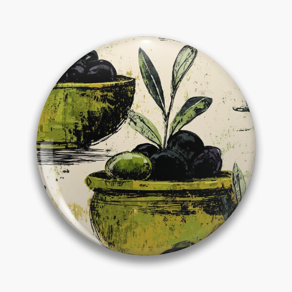 Item preview, Mediterranean Green and Black Olives Branches designed and sold by MidArtForge.