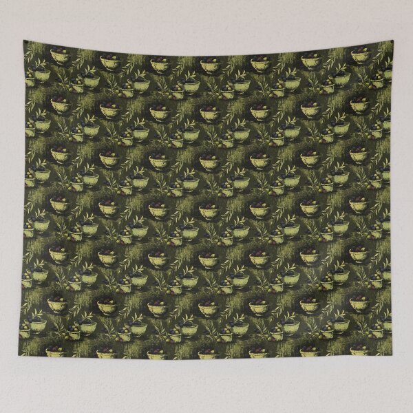 Item preview, Mediterranean Green and Black Olives Branches designed and sold by MidArtForge.