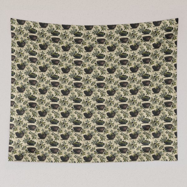 Item preview, Mediterranean Green and Black Olives Branches designed and sold by MidArtForge.