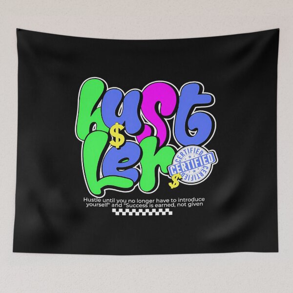 Item preview, Hustler Certified Bold Graffiti Streetwear Typography designed and sold by DistrictHype.