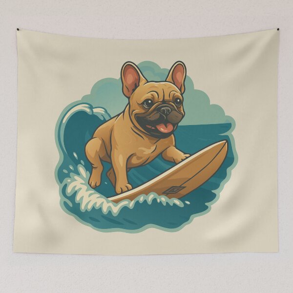 Item preview, French Bulldog Surfing designed and sold by VelvetRoom.