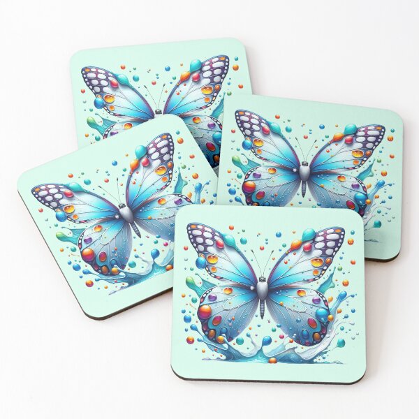 Item preview, Fantasy blue butterfly with magical paint splashes designed and sold by LoneAngel.