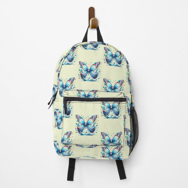 Item preview, Fantasy blue butterfly with magical paint splashes designed and sold by LoneAngel.