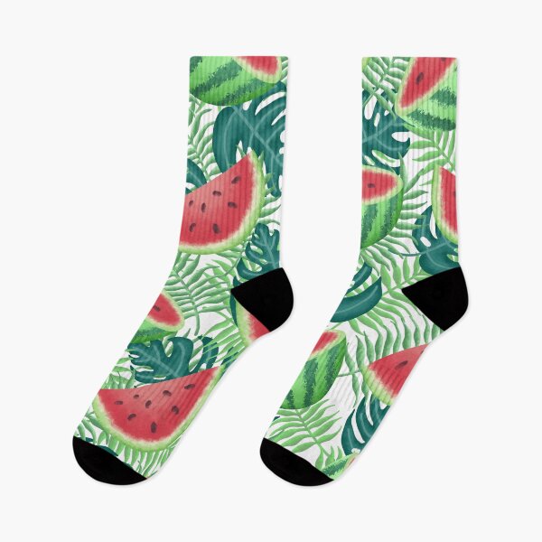 Item preview, Tropical Watermelon Jungle – Seamless Summer Pattern designed and sold by Linda Roisum.