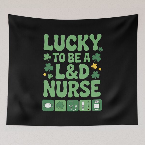 Item preview, Lucky To Be A Labor & Delivery Nurse Retro St Patrick's Day designed and sold by BakeryDozen.