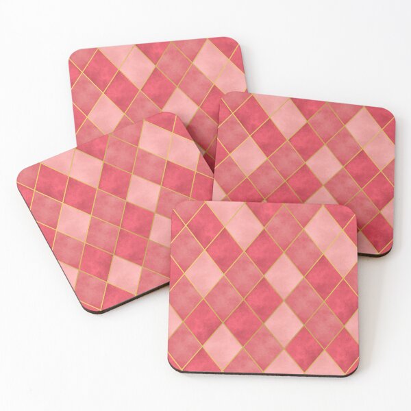 Item preview, Elegant Red Diamond Lattice – Gold Trim Pattern designed and sold by Linda Roisum.