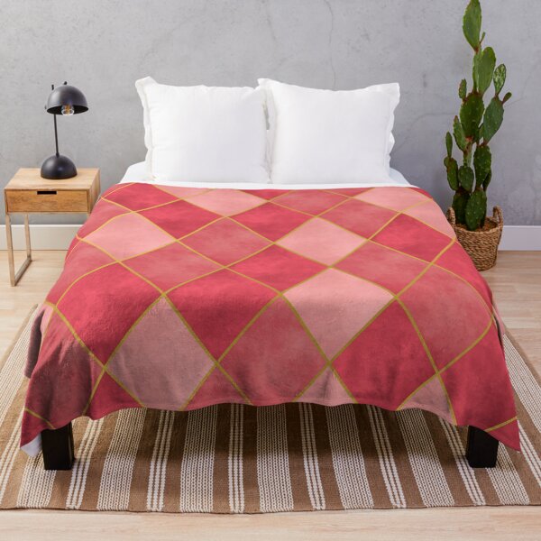 Item preview, Elegant Red Diamond Lattice – Gold Trim Pattern designed and sold by Linda Roisum.