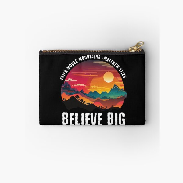 Item preview, Faith Moves Mountains – Believe Big | Christian Sunset Design designed and sold by Illustrated Faith.