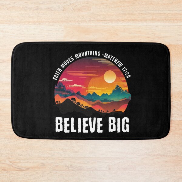 Item preview, Faith Moves Mountains – Believe Big | Christian Sunset Design designed and sold by Illustrated Faith.