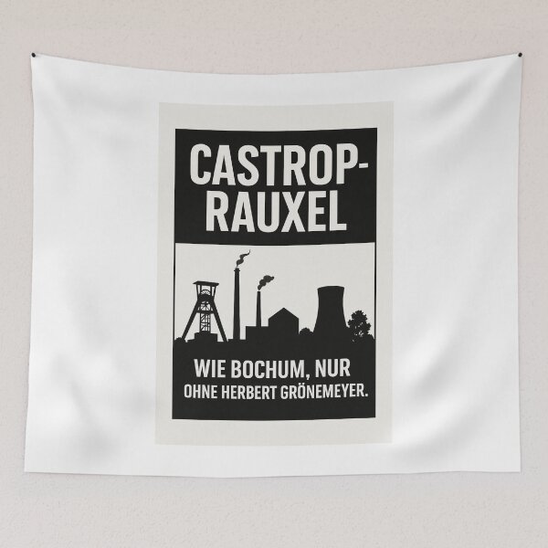 Item preview, Castrop-Rauxel Poster – Like Bochum, but without Herbert Grönemeyer | Ruhrpott humor in black and white designed and sold by Domci.