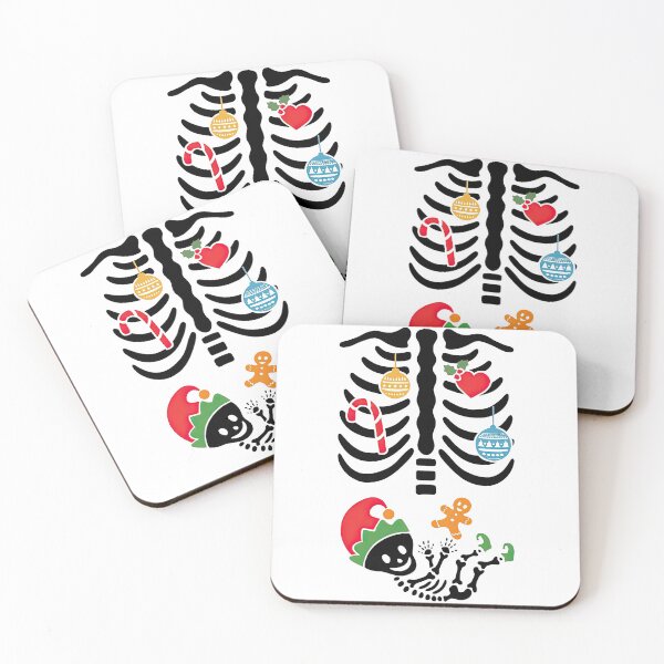 Item preview, Funny Christmas Skeleton with Festive Baby and Decorations designed and sold by ArtfulWeave.