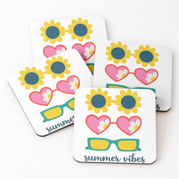 Item preview, Colorful Sunglasses with Summer Vibes Text designed and sold by ArtfulWeave.