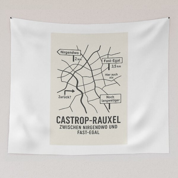 Item preview, Castrop-Rauxel – Between Nowhere and Almost-Irrelevant (Sarcastic Street Map Design) designed and sold by Domci.