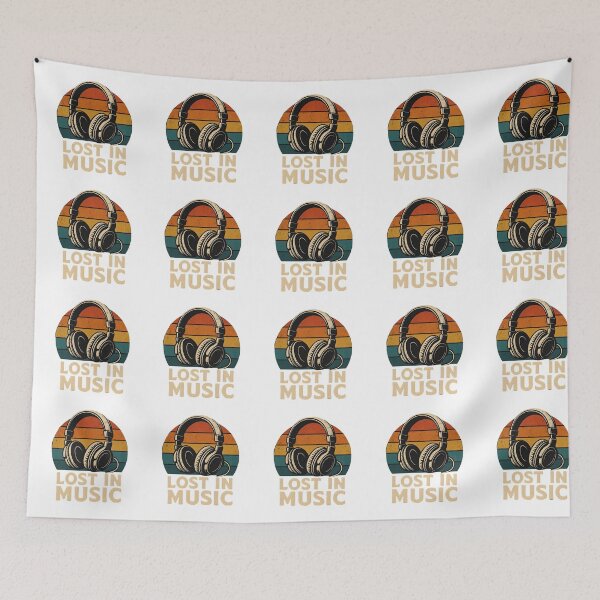 Item preview, Plakat Lost in Music – retro disco vibe designed and sold by KoszulkaStreet.