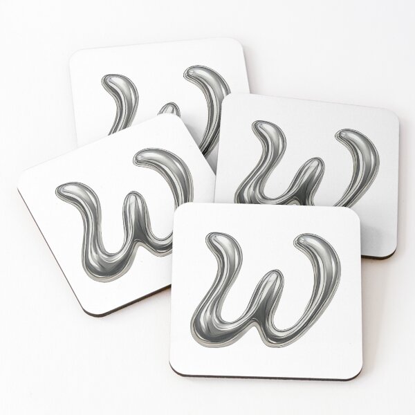 Item preview, Initial W - 3D Liquid Metal Font designed and sold by uncoXab.