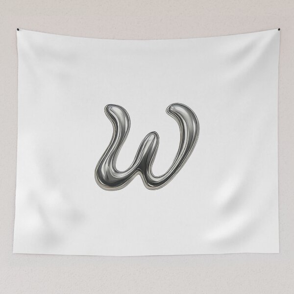 Item preview, Initial W - 3D Liquid Metal Font designed and sold by uncoXab.