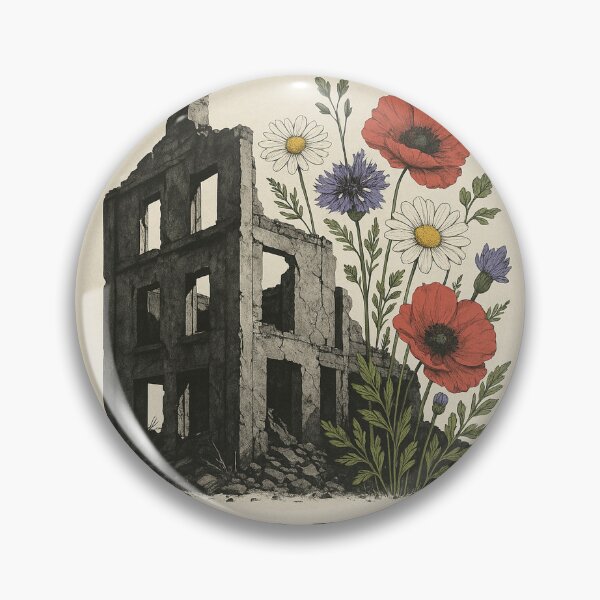 Item preview, Castrop – Concrete & Blossoms | Ruhrpott posters with wildflowers & industrial romance designed and sold by Domci.