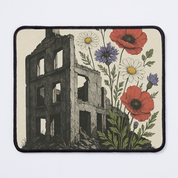Item preview, Castrop – Concrete & Blossoms | Ruhrpott posters with wildflowers & industrial romance designed and sold by Domci.