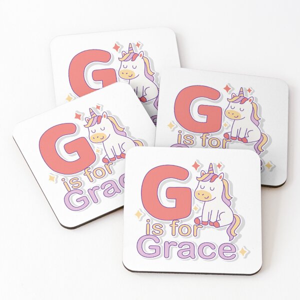 Item preview, G is for Grace – Cute Unicorn Alphabet Poster for Girls designed and sold by FilizDesigner.