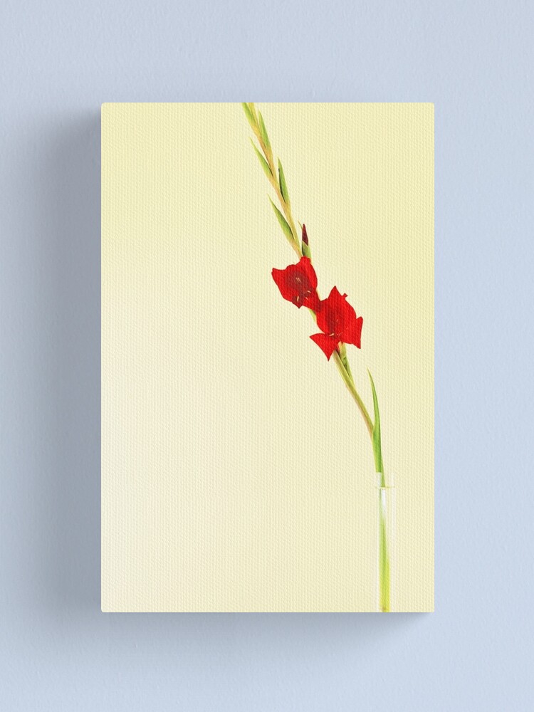 Red Gladiolus Flowers Wall Clock