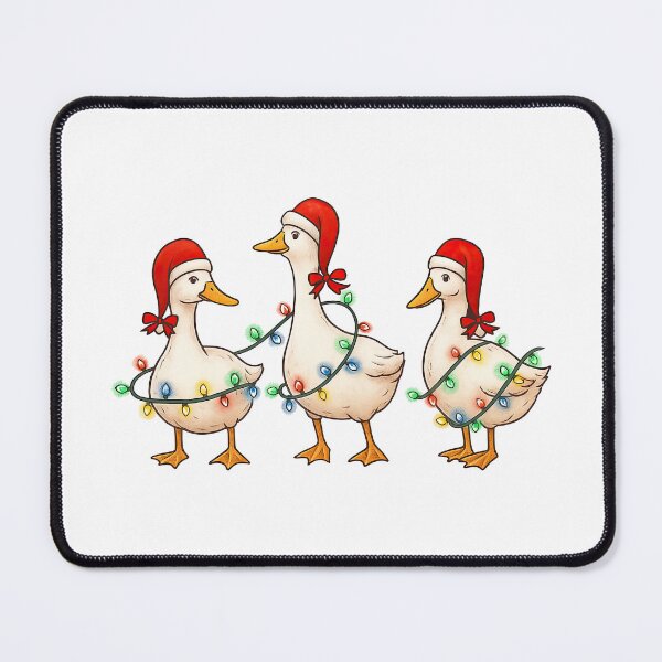 Item preview, Christmas Ducks with Santa Hats and Lights designed and sold by ArtfulWeave.