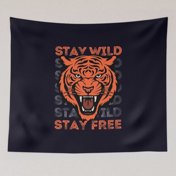 Item preview, Grunge Tiger Graphic Art – Stay Wild Stay Free Typography Nature Design designed and sold by zenturtlemerch.