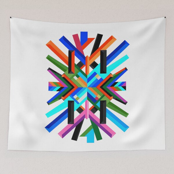 Item preview, Bold 3D Geometric Starburst – Colourful Abstract T-Shirt for Art & Design Lovers designed and sold by paulo silveira.