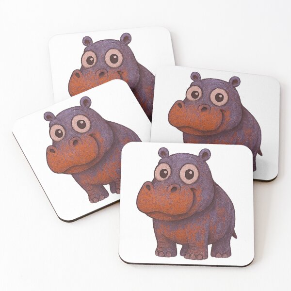 Item preview,  Big Eyed Hippo – Cute Cartoon Hippopotamus Illustration designed and sold by DigiBloom24.