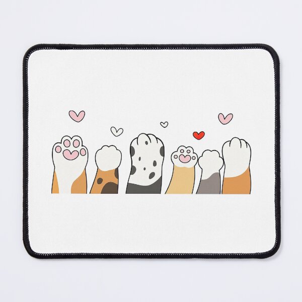 Item preview, Adorable Cat Paws Pattern with Hearts designed and sold by ArtfulWeave.