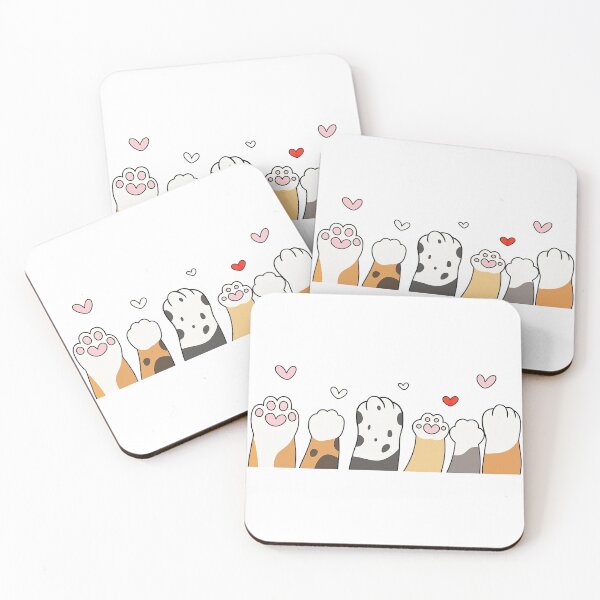 Item preview, Adorable Cat Paws Pattern with Hearts designed and sold by ArtfulWeave.