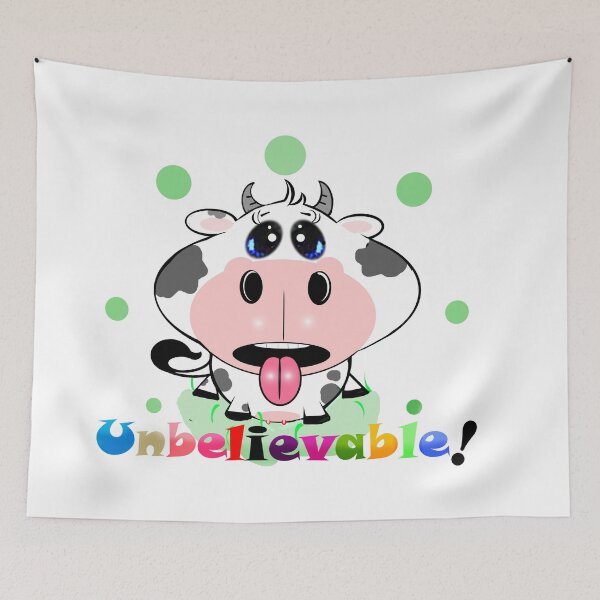 Item preview, That’s an unbelievable expression on the cute cow! designed and sold by Shirley cute art .