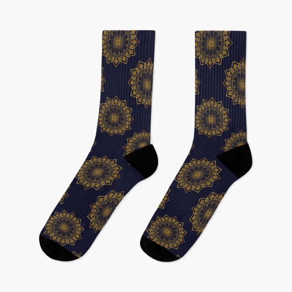 Item preview, Sacred geometry mandala flower gold and gold white midnight blue designed and sold by zephstudoartist.
