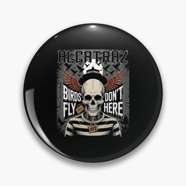 Item preview, Alcatraz Birds Dont Fly Here – Gothic Prisoner Wings Skull designed and sold by al21ex.