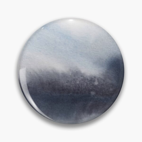 Item preview, Abstract loose modern watercolor landscape art. Blue and white grey sky, indigo landscape. Impressionist illustration of winter forest and lake designed and sold by MTShoppingLine.