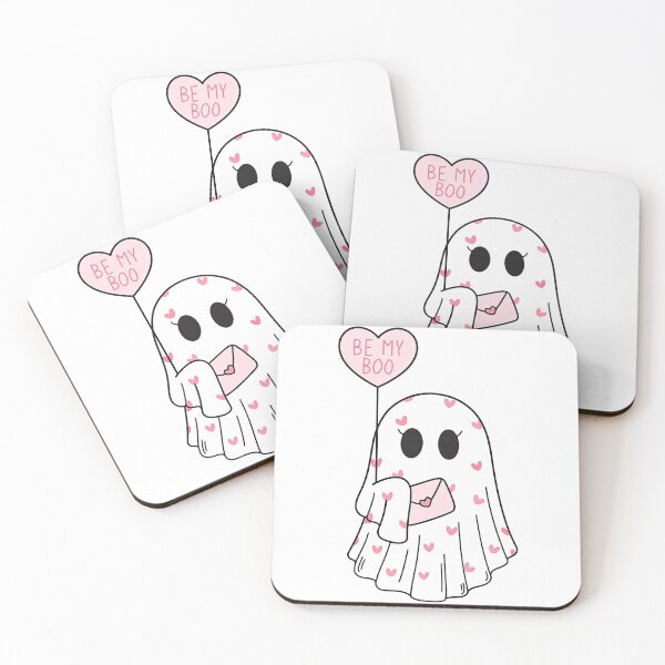 Item preview, Cute Valentine Ghost with Love Letter and Heart Balloon designed and sold by ArtfulWeave.