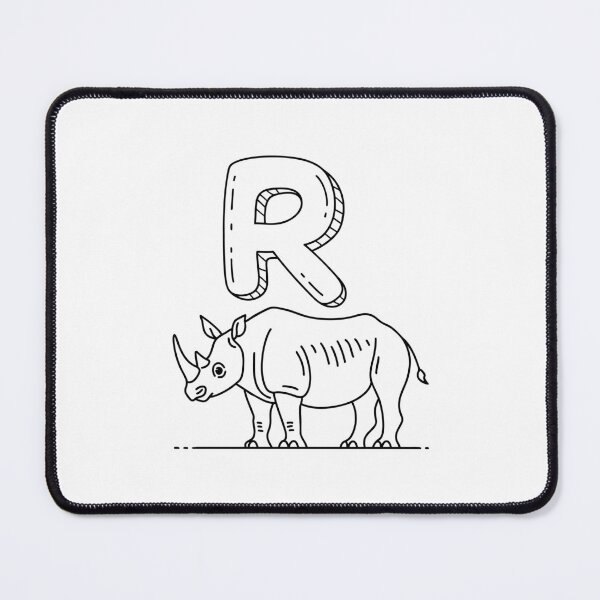 Item preview, An Illustration of letter R stand for Rhinoceros designed and sold by rasagamastore.
