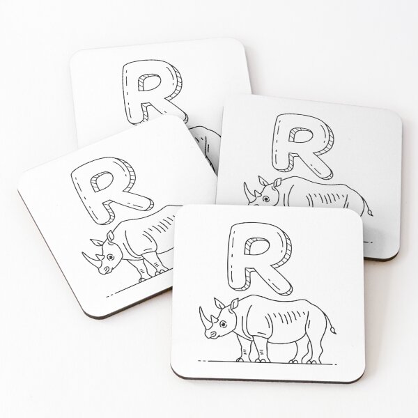 Item preview, An Illustration of letter R stand for Rhinoceros designed and sold by rasagamastore.
