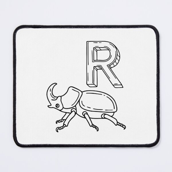 Item preview, An Illustration of letter R stand for Rhinoceros beetle designed and sold by rasagamastore.