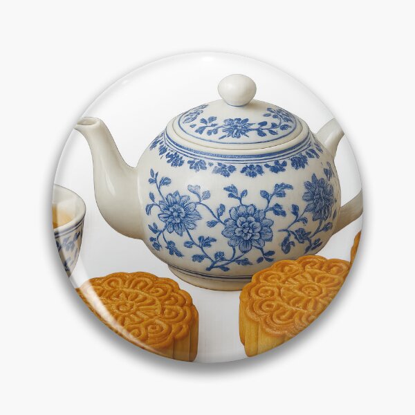 Item preview, Mid autumn festival tea set with mooncakes, isolated on transparent background, AI generated designed and sold by dvoevnore.