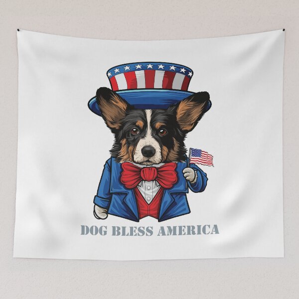 Item preview, Cardigan Welsh Corgi Dog Bless America designed and sold by whyitsme.