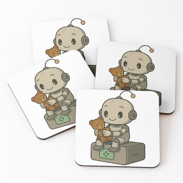 Item preview, Little robot with teddy bear designed and sold by Matzelie.